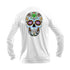 Sugar Skull Long Sleeve Performance Tee in White – Sea Fear UPF 50+ apparel
