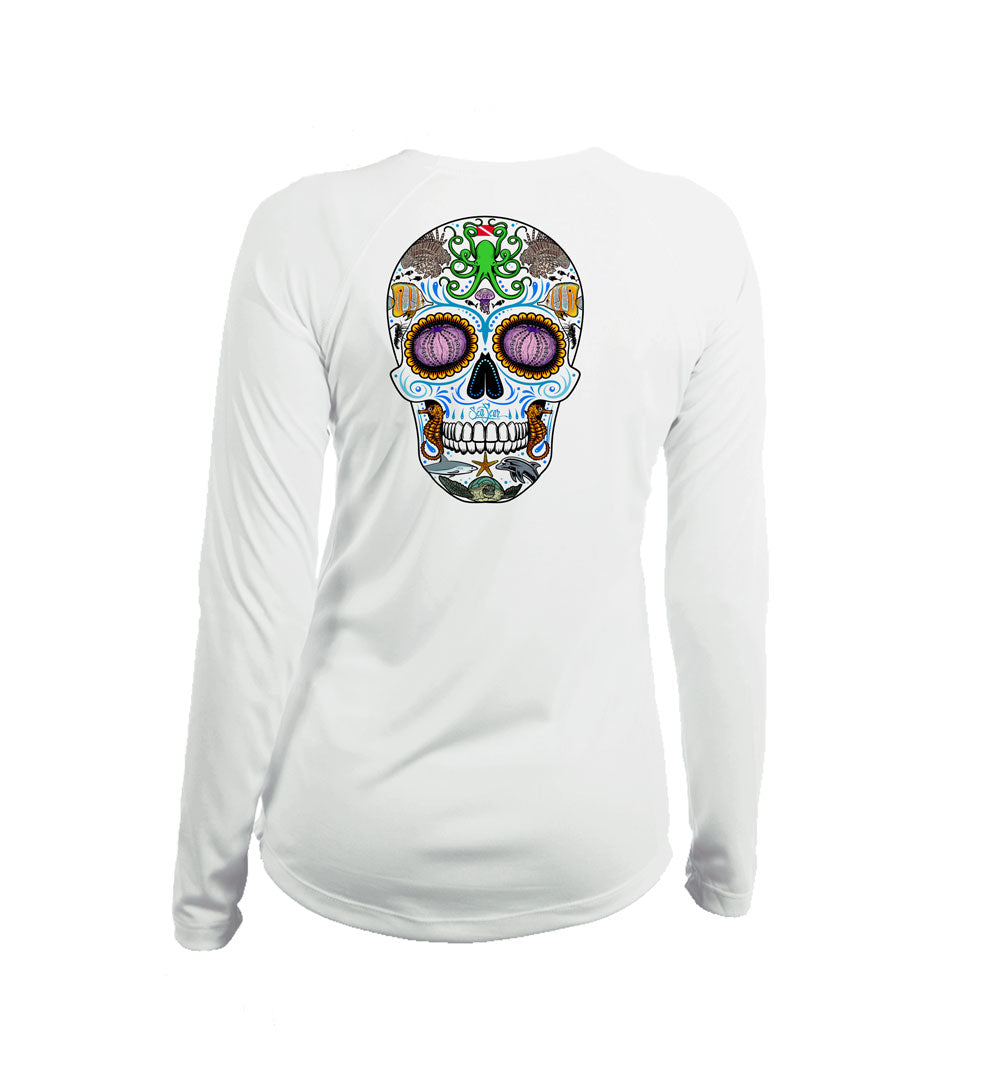 Sugar Skull V-Neck Performance Tee