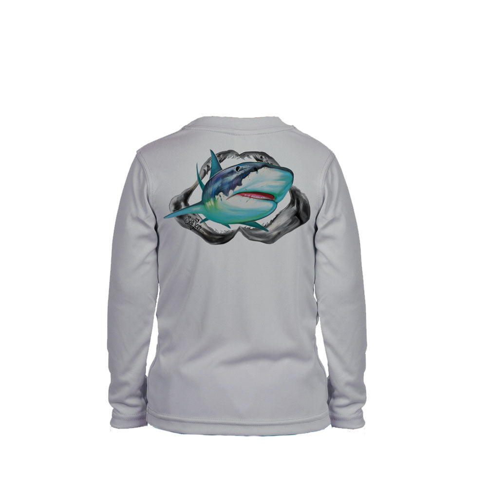 Tiger Shark Long Sleeve Toddler Performance Tee