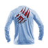 Torn Flag Long Sleeve Performance Tee in Arctic Blue – Sea Fear UPF 50+ apparel