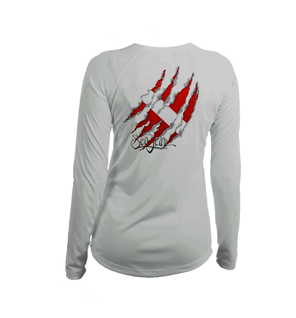 Torn Flag Long Sleeve V-Neck Performance Tee