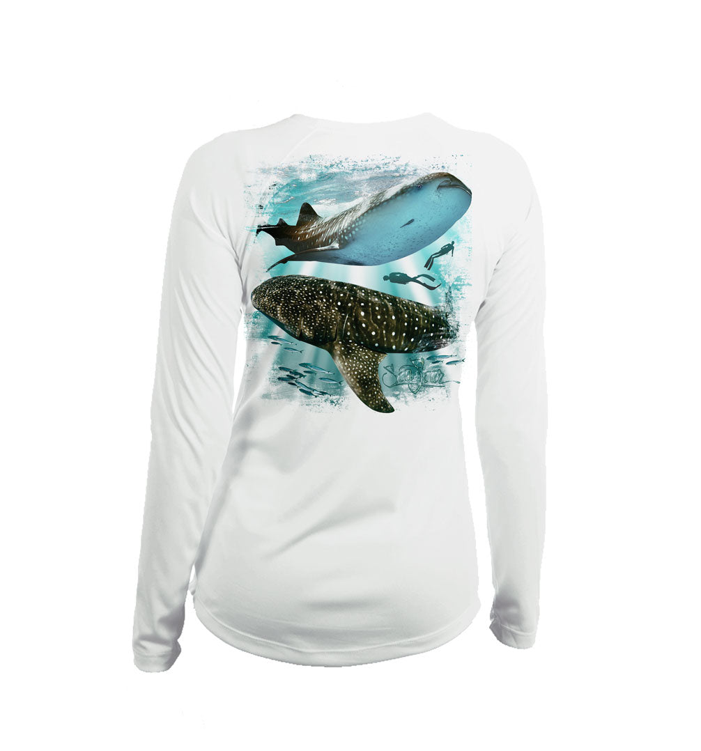 Whale Shark Long Sleeve V-Neck Performance Tee