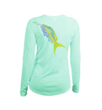 Yellowtail Long Sleeve V-Neck Performance Tee in Sea Grass – Sea Fear UPF 50+ apparel