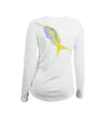 Yellowtail Long Sleeve V-Neck Performance Tee in White – Sea Fear UPF 50+ apparel